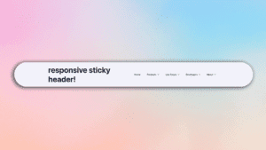 sticky menu hero header in breakdance builder