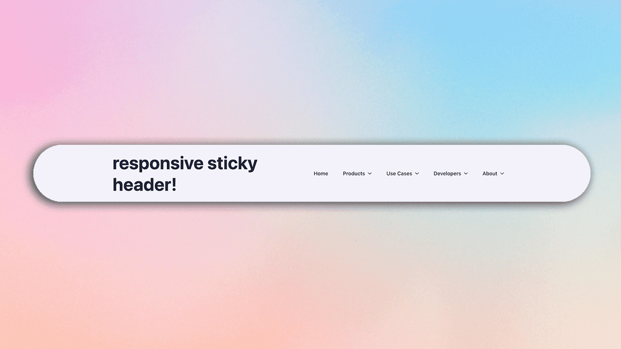 sticky menu hero header in breakdance builder