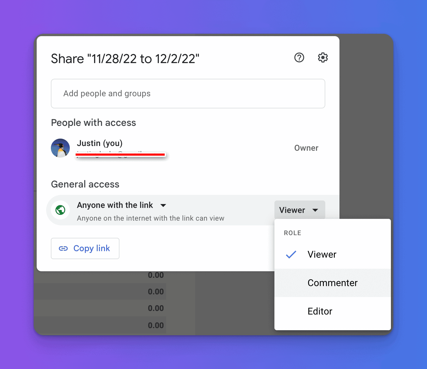 public but not editable sheets in Google Sheets viewing option