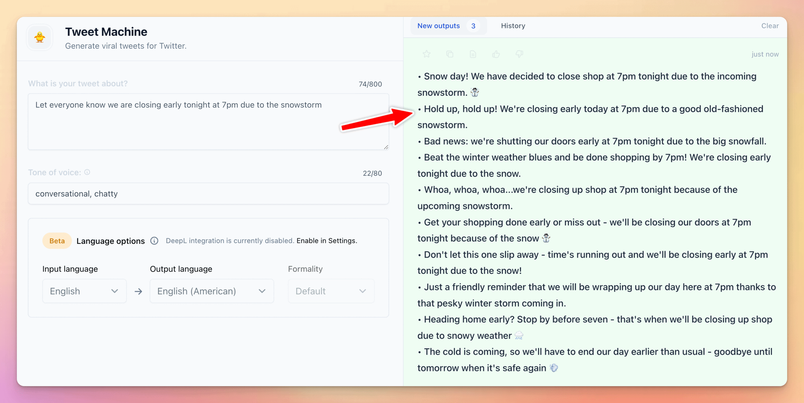 Generating viral tweets with Jasper AI templating feature