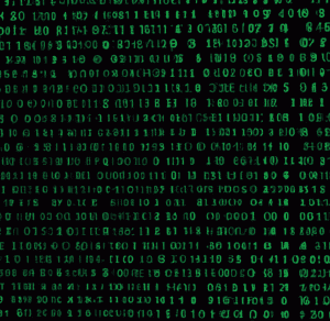 matrix code as digital art pixel picture