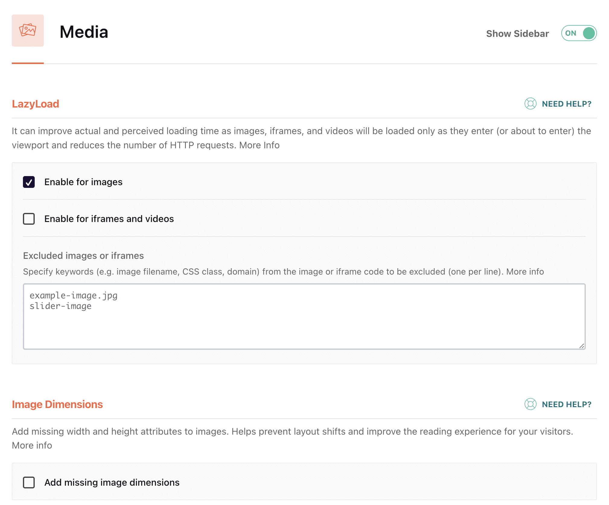 Best Media settings for WPRocket configured with a Breakdance Builder website.
