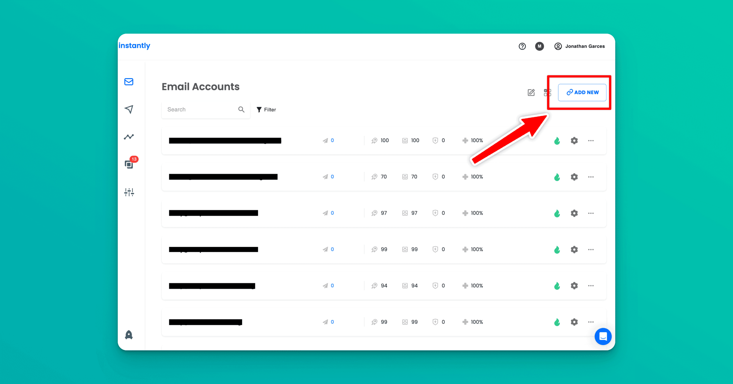 Adding a new email account in Instantly.ai