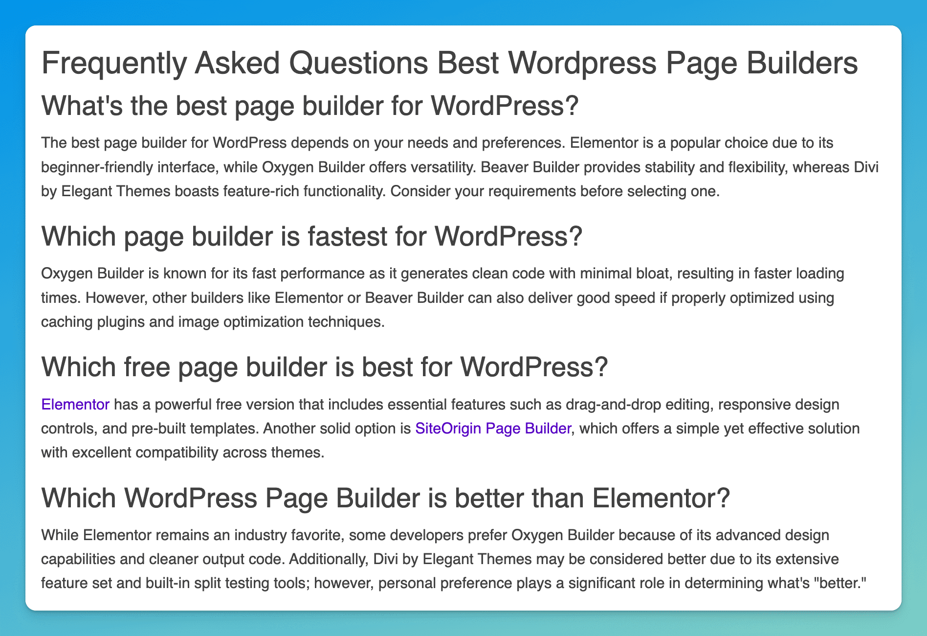 Content at Scale article rewrite feature highlighting important and relevent questions to the article topic
