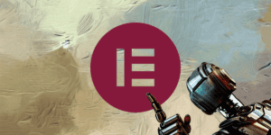 a robot pointing to the elementor logo