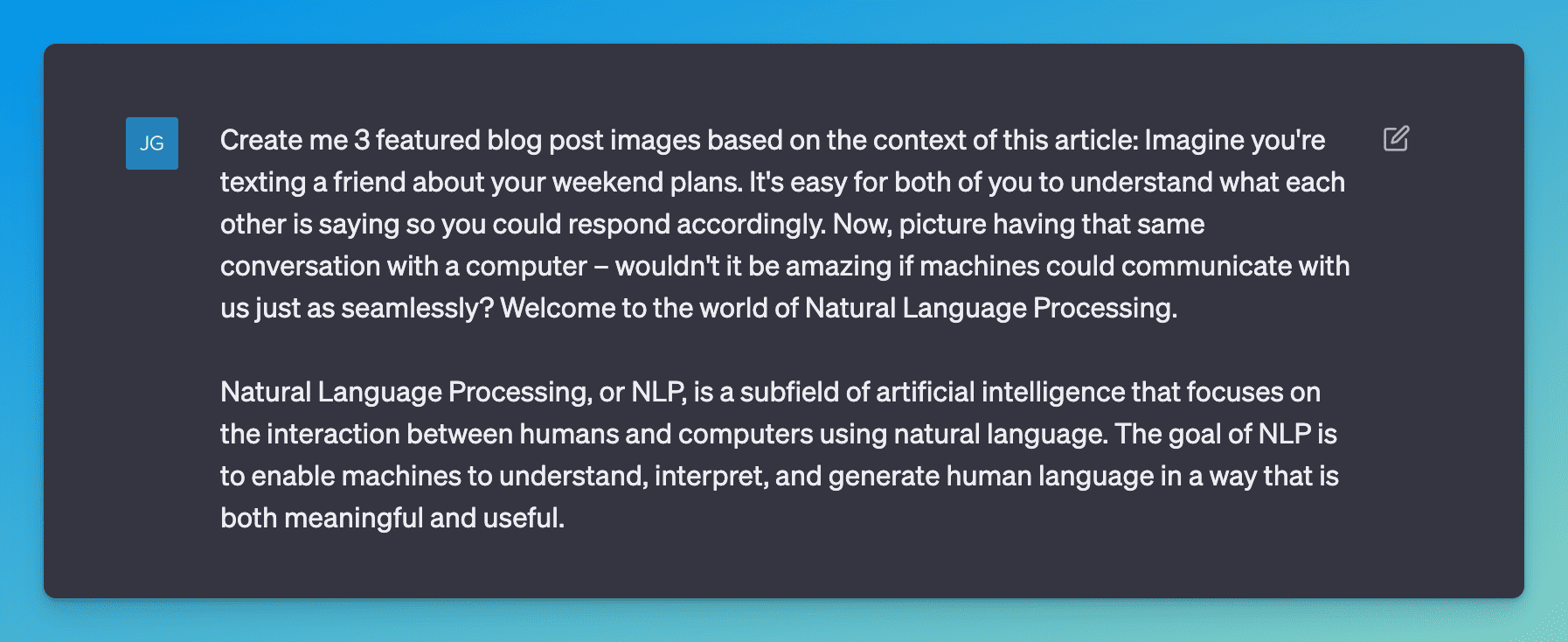 A conversation with ChatGPT being given context of an article