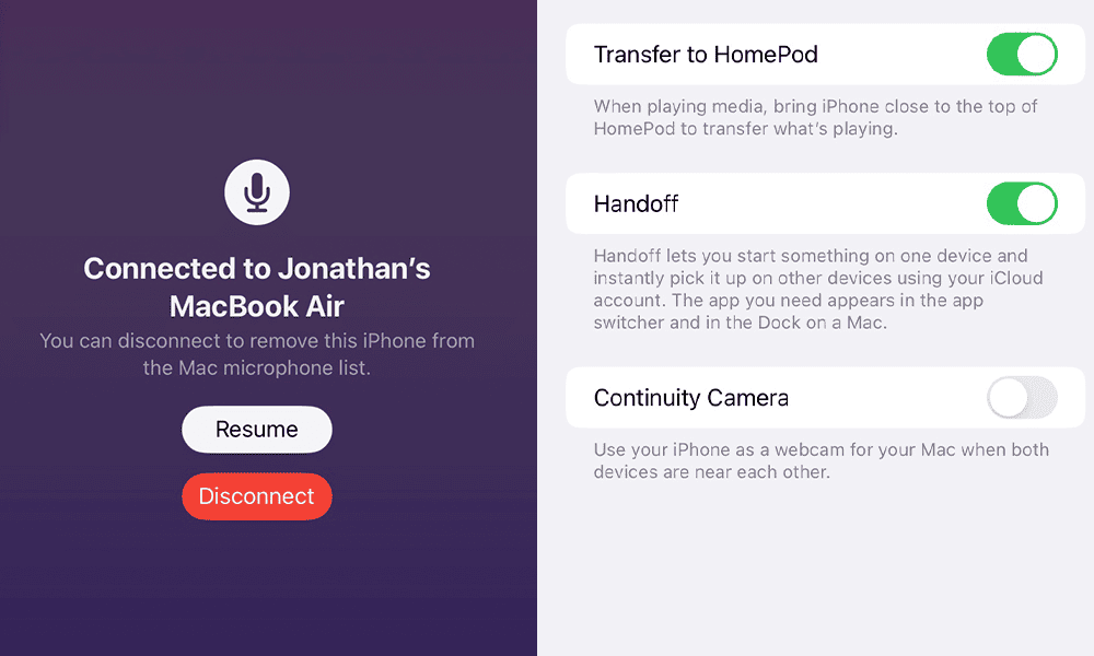 iPhone Continuity Camera Fix