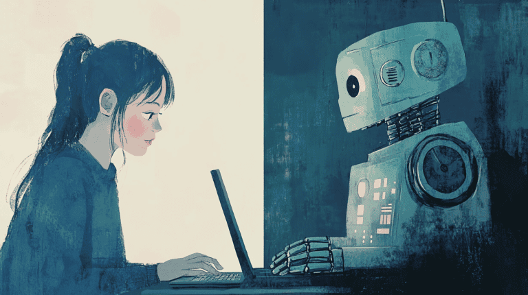 AI vs. Human Writing, generated with Midjourney