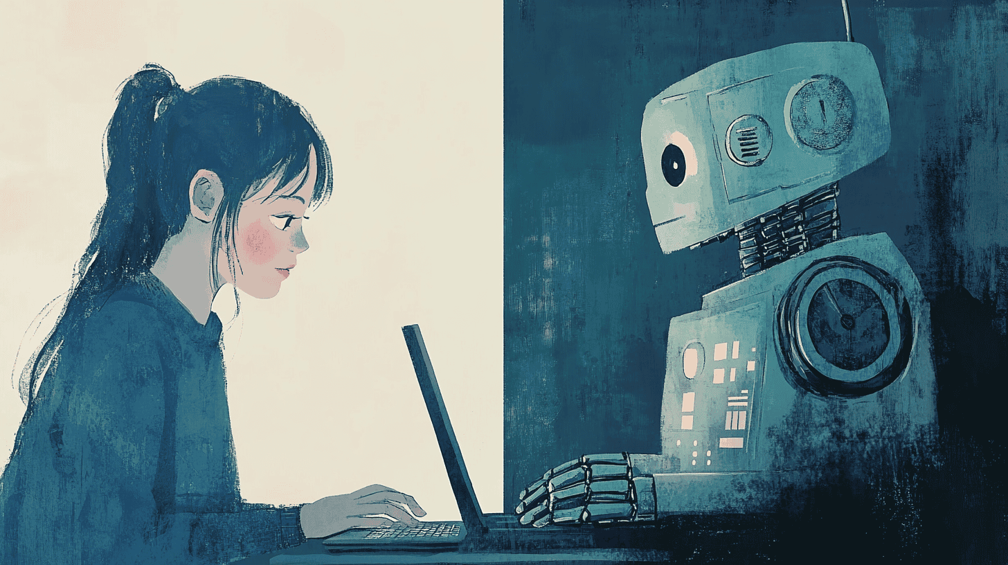 AI vs. Human Writing, generated with Midjourney