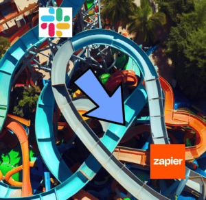 slack to zapier waterslide logo