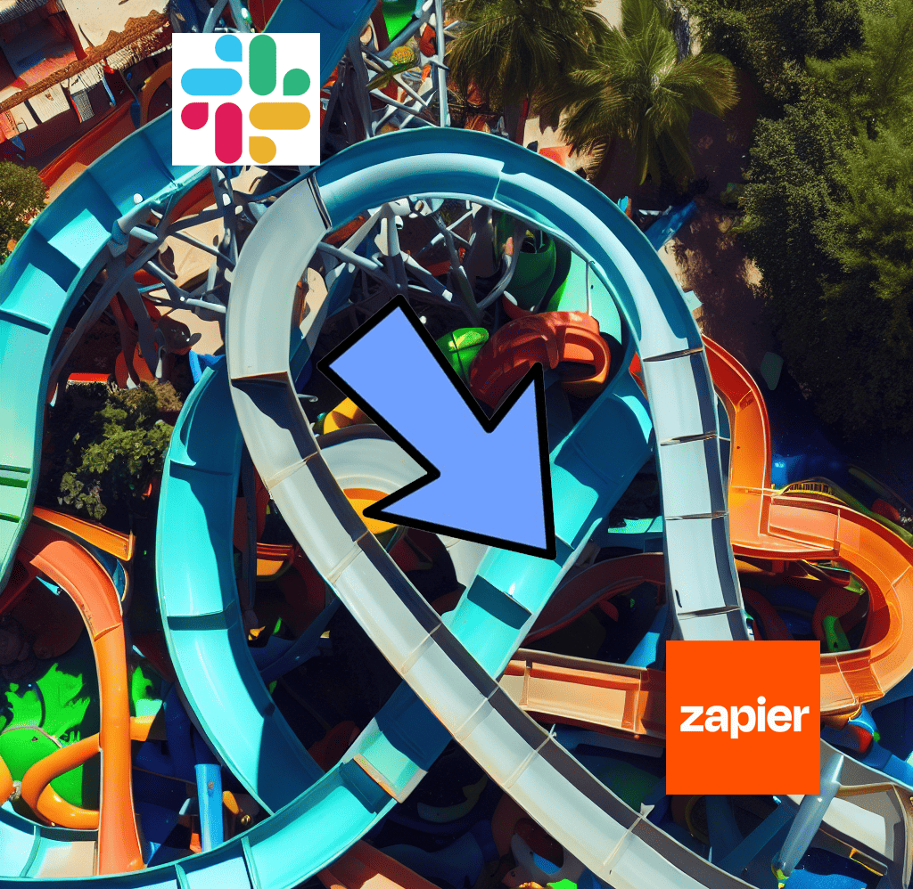 slack to zapier waterslide logo