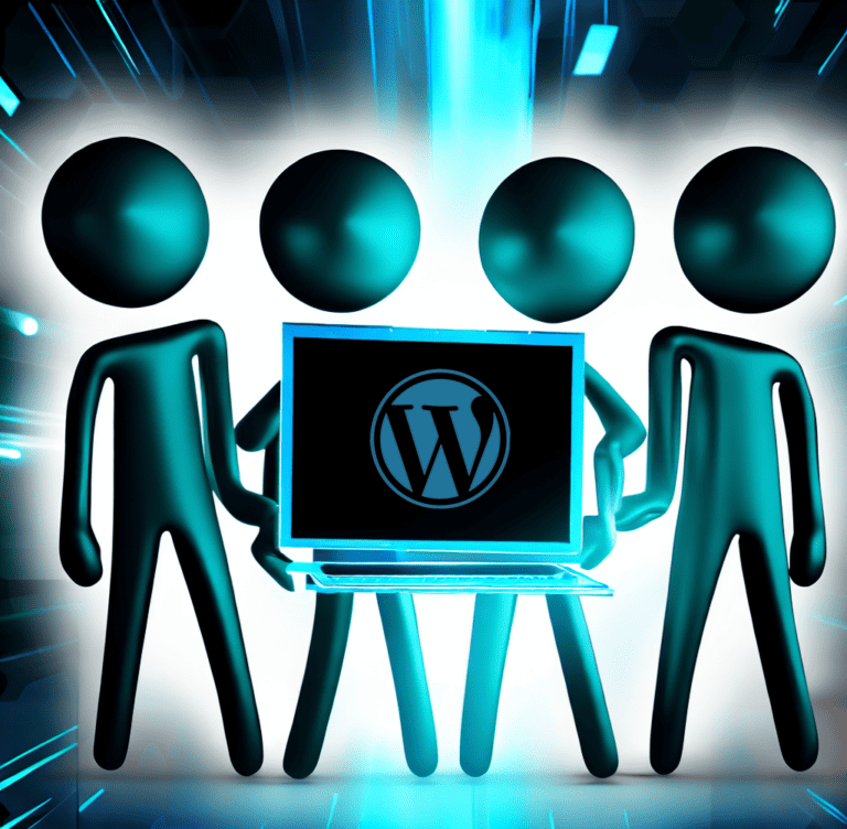wordpress logo on a laptop screen