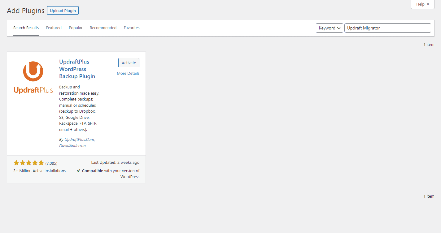 install updraft plugin