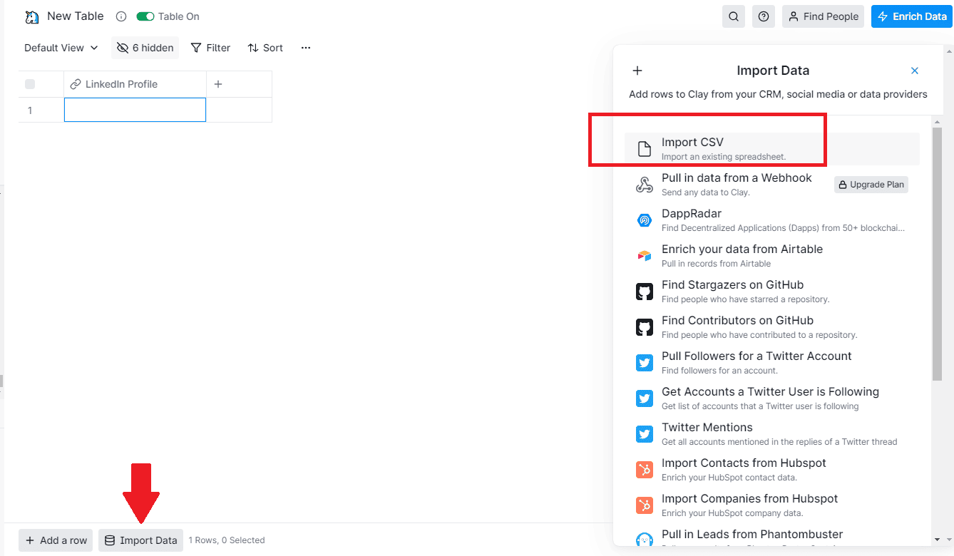 import CSV file