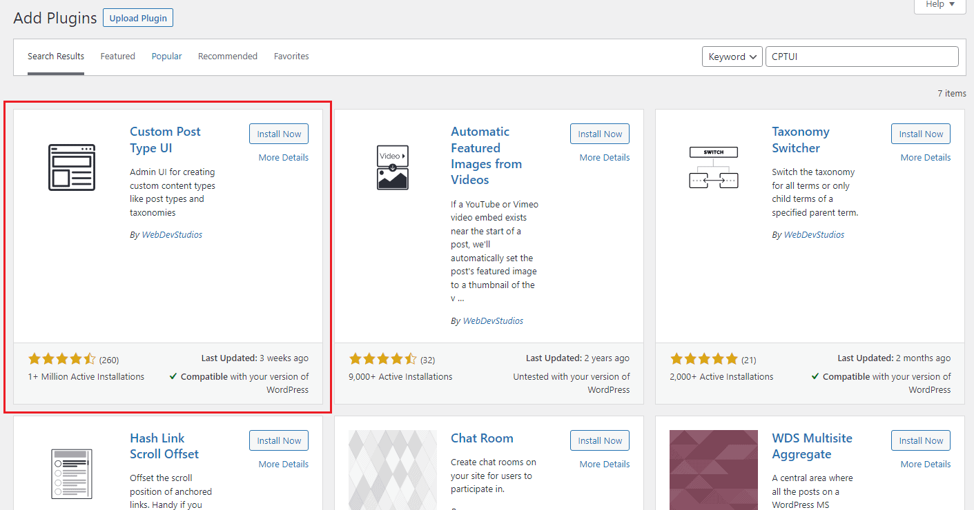 install CPT in WordPress