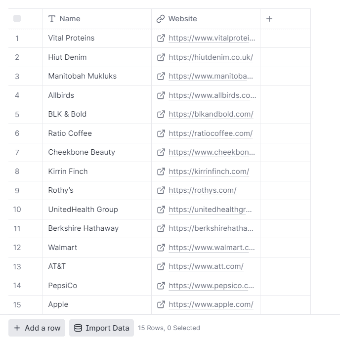 add a list on Clay table