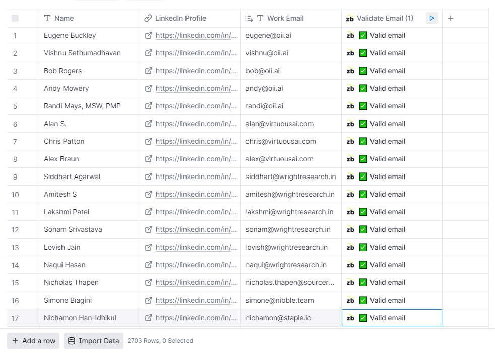 validate email addresses using ZeroBounce
