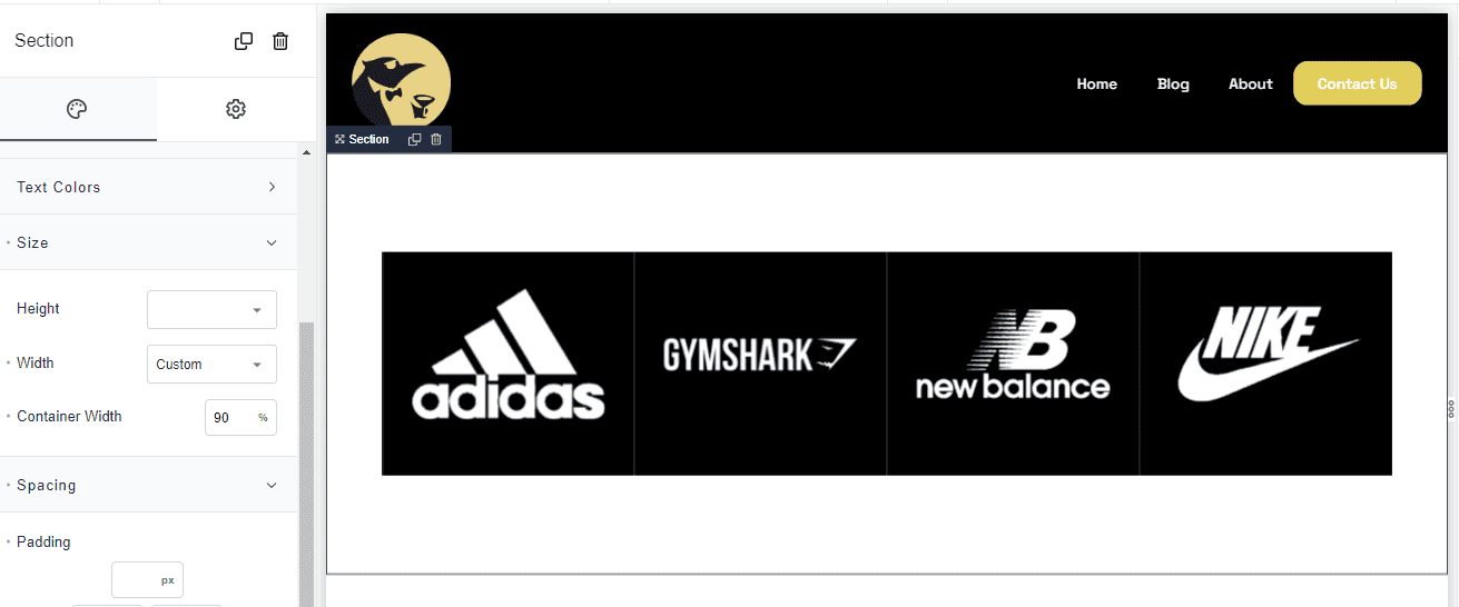 adjust breakdance slider width