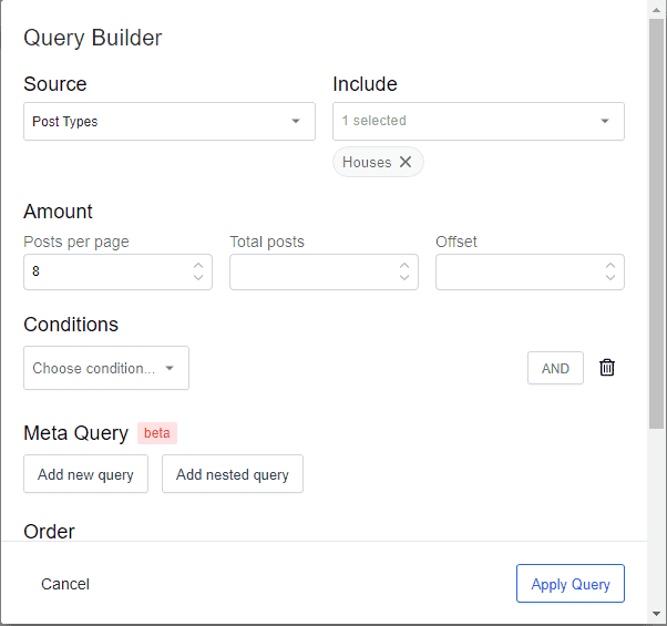 query builder in Breakdance