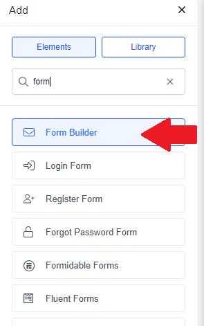 add a form builder in Breakdance