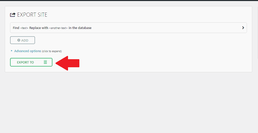 all-in-one WP Migration export
