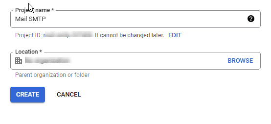 enter Google project name