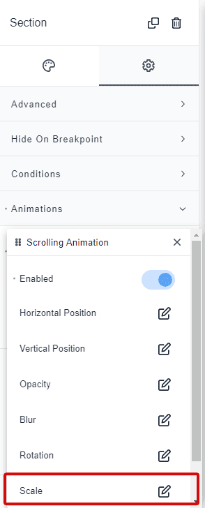 Breakdance animation settings