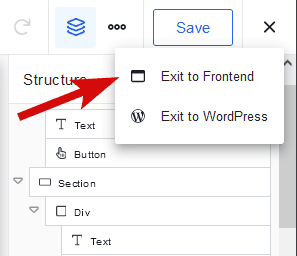 check Breakdance page on front-end