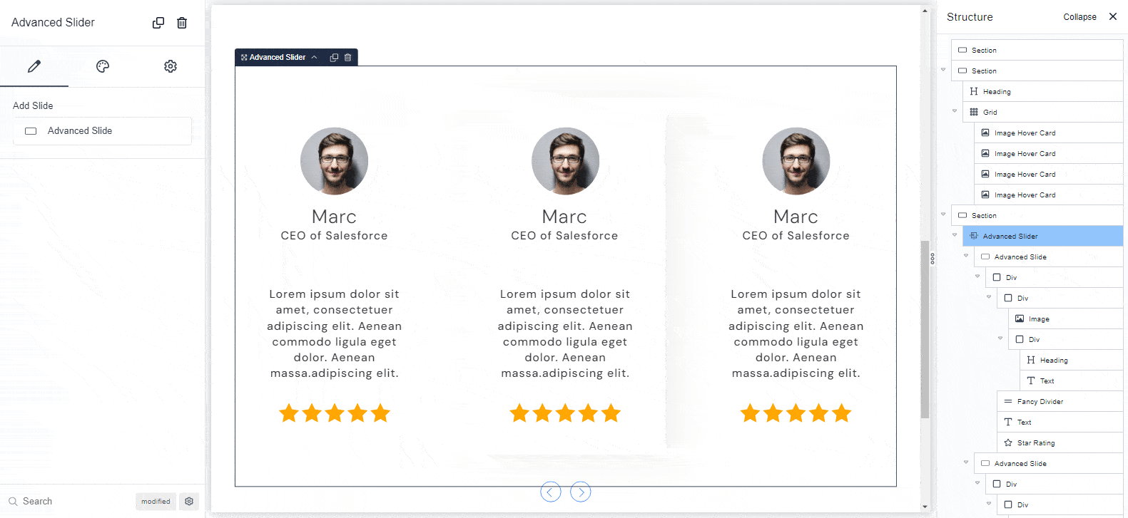 add style to testimonial section