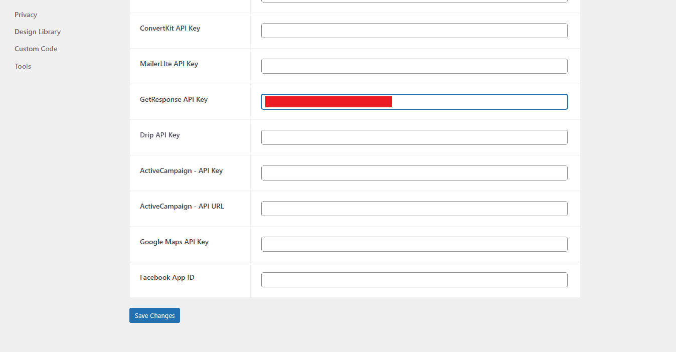 copy getresponse api to wordpress