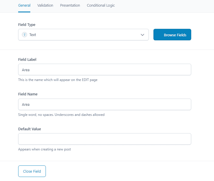 edit fields in ACF