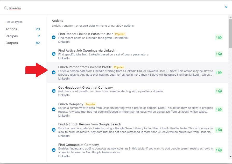 Enrich Person from LinkedIn Profile