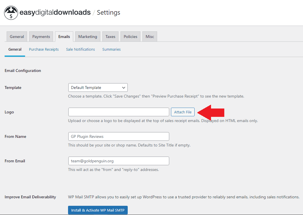 add email logo