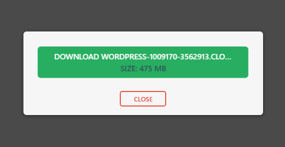 all-in-one WP Migration prompt download