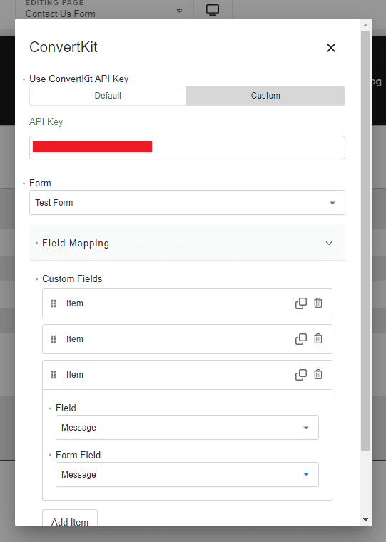 convertkit form field mapping