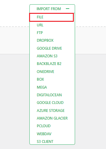 all-in-one WP Migration import from