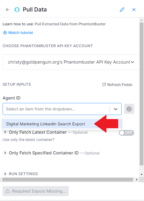 select agent ID on Clay
