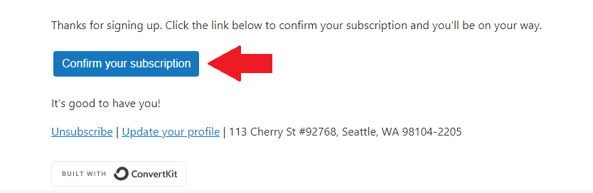 confirm convertkit subscription