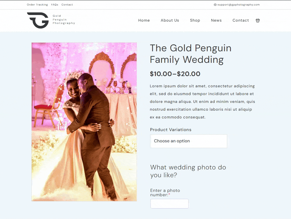 WooCommerce product page