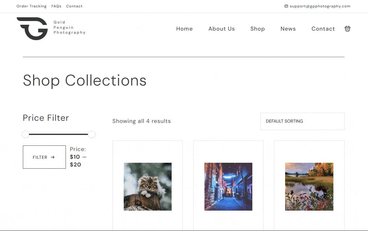 test WooCommerce shop page