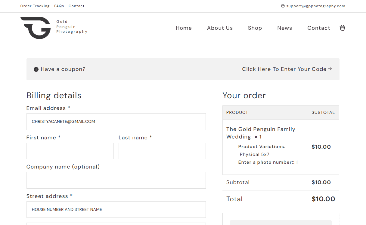 Breakdance WooCommerce checkout page