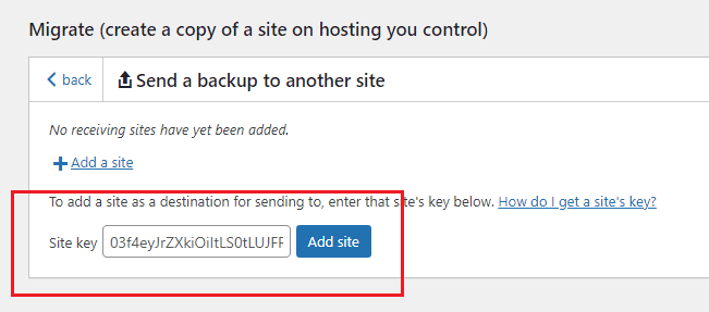 updraft paste site key
