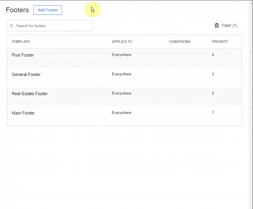 add footer template in Breakdance
