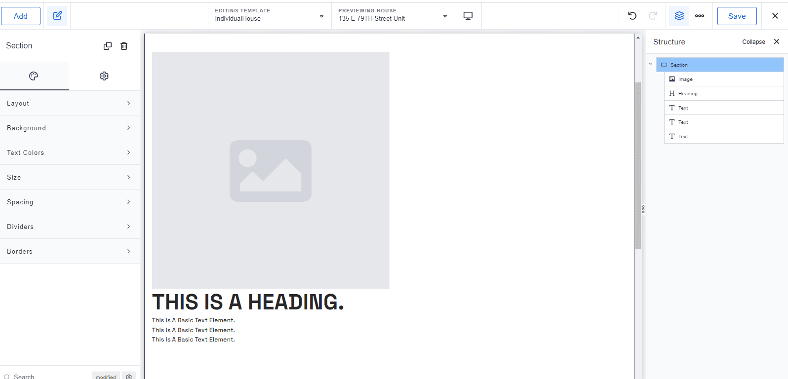 edit page template in Breakdance