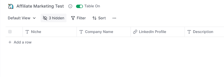 add new table on Clay