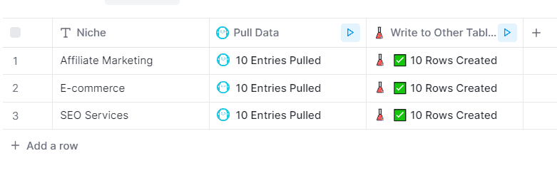 write to other table result