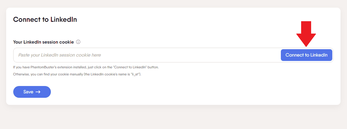 connect Phantom to LinkedIn
