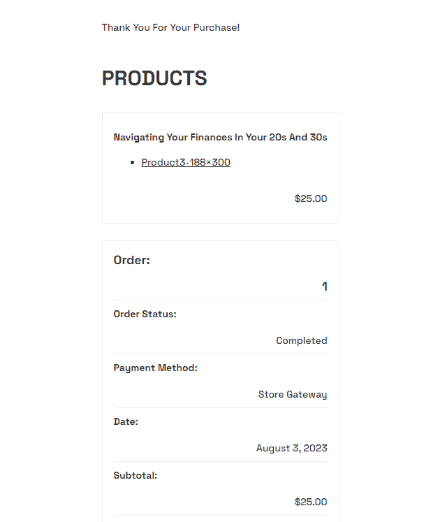 Easy Digital Downloads purchase