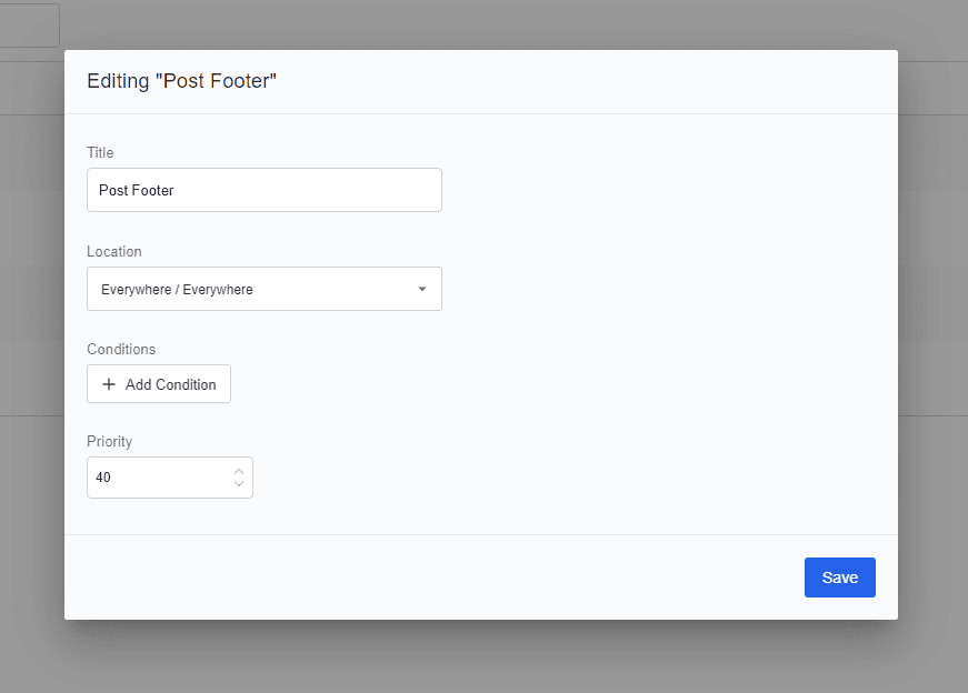 Breakdance footer template