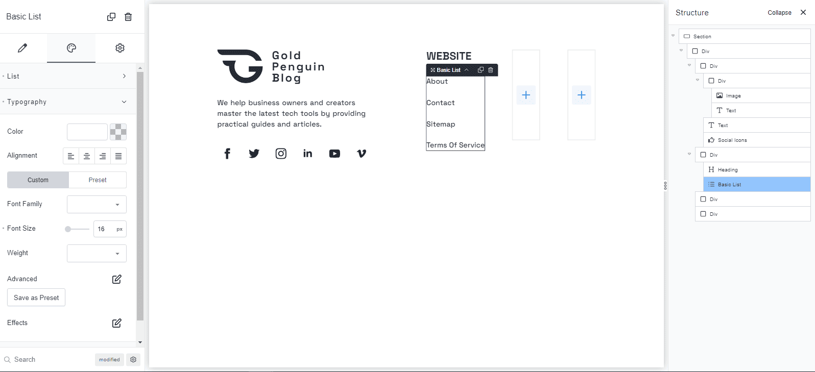 Breakdance footer texts
